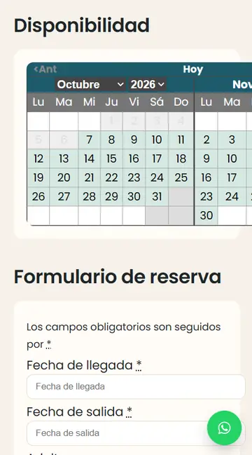 Calendario de disponibilidad